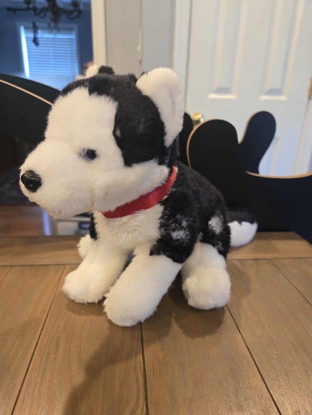 FAO Schwarz Black & White Husky Puppy Dog Plush